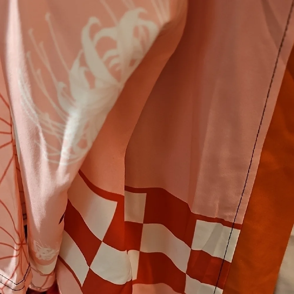 Women's Pink and Orange Kimono With Cat Graphic On Bacl Jacket Size XXL